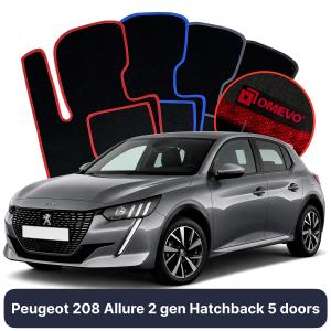 Dywaniki Welurowe OMEVO do Peugeot 208 Allure 2 gen Hatchback 5 drzwi (2019-2026)