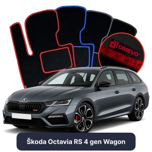Dywaniki Welurowe OMEVO do Škoda Octavia RS 4 gen Kombi (2019-2026)