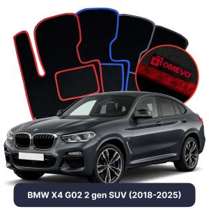 Dywaniki Welurowe OMEVO do BMW X4 G02 2 gen SUV (2018-2025)