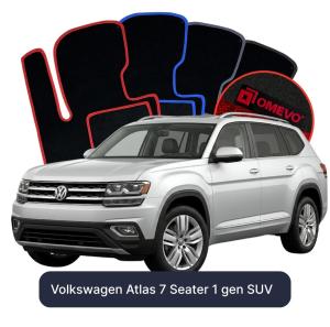 Dywaniki Welurowe OMEVO do Volkswagen Atlas 7-osobowy 1 gen SUV (2016-2026)