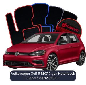 Dywaniki Welurowe OMEVO do Volkswagen Golf R MK7 7 gen Hatchback 5 drzwi (2012-2020)