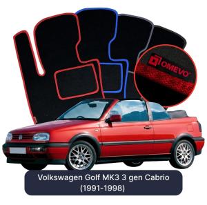 Dywaniki Welurowe OMEVO do Volkswagen Golf MK3 3 gen Cabrio (1991-1998)