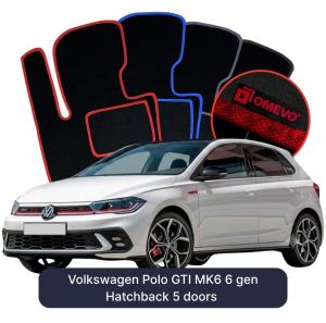 Dywaniki Welurowe OMEVO do Volkswagen Polo GTI MK6 6 gen Hatchback 5 drzwi (2017-2026)