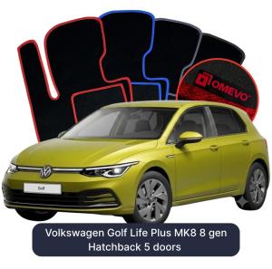 Dywaniki Welurowe OMEVO do Volkswagen Golf Life Plus MK8 8 gen Hatchback 5 drzwi (2019-2026)