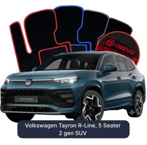 Dywaniki Welurowe OMEVO do Volkswagen Tayron R-Line, 5-osobowy 2 gen SUV (2024-2026)