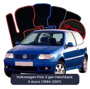 Dywaniki Welurowe OMEVO do Volkswagen Polo 3 gen Hatchback 3 drzwi (1994-2001)