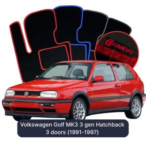 Dywaniki Welurowe OMEVO do Volkswagen Golf MK3 3 gen Hatchback 3 drzwi (1991-1997)