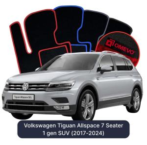 Dywaniki Welurowe OMEVO do Volkswagen Tiguan Allspace 7-osobowy 1 gen SUV (2017-2024)