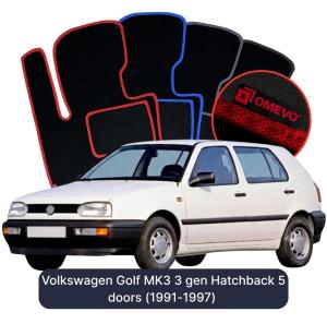 Dywaniki Welurowe OMEVO do Volkswagen Golf MK3 3 gen Hatchback 5 drzwi (1991-1997)