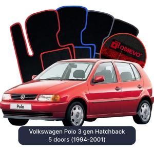 Dywaniki Welurowe OMEVO do Volkswagen Polo 3 gen Hatchback 5 drzwi (1994-2001)
