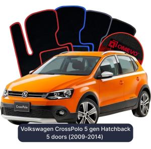 Dywaniki Welurowe OMEVO do Volkswagen CrossPolo 5 gen Hatchback 5 drzwi (2009-2014)