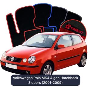 Dywaniki Welurowe OMEVO do Volkswagen Polo MK4 4 gen Hatchback 3 drzwi (2001-2009)