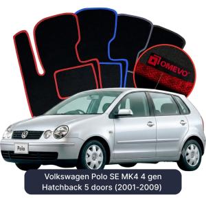 Dywaniki Welurowe OMEVO do Volkswagen Polo SE MK4 4 gen Hatchback 5 drzwi (2001-2009)