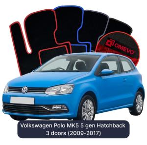 Dywaniki Welurowe OMEVO do Volkswagen Polo MK5 5 gen Hatchback 3 drzwi (2009-2017)