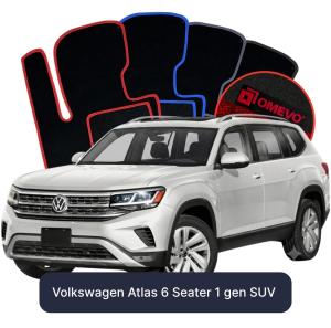 Dywaniki Welurowe OMEVO do Volkswagen Atlas 6-osobowy 1 gen SUV (2016-2026)