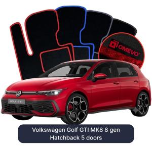 Dywaniki Welurowe OMEVO do Volkswagen Golf GTI MK8 8 gen Hatchback 5 drzwi (2019-2026)