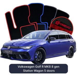 Dywaniki Welurowe OMEVO do Volkswagen Golf R MK8 8 gen Kombi 5 drzwi (2019-2026)