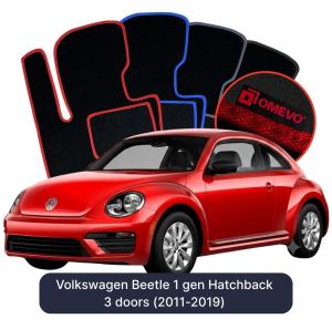 Dywaniki Welurowe OMEVO do Volkswagen Beetle 1 gen Hatchback 3 drzwi (2011-2019)