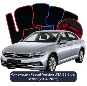 Dywaniki Welurowe OMEVO do Volkswagen Passat Wersja USA B8 8 gen Sedan (2014-2022)
