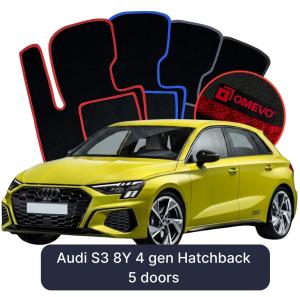 Dywaniki Welurowe OMEVO do Audi S3 8Y 4 gen Hatchback 5 drzwi (2020-2026)