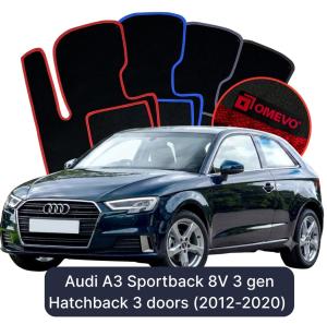 Dywaniki Welurowe OMEVO do Audi A3 Sportback 8V 3 gen Hatchback 3 drzwi (2012-2020)