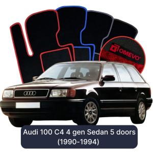 Dywaniki Welurowe OMEVO do Audi 100 C4 4 gen Sedan 5 drzwi (1990-1994)