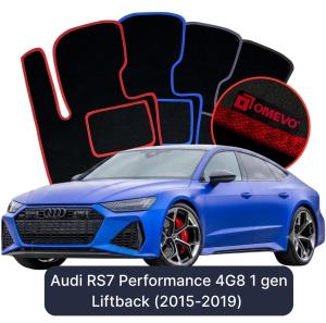 Dywaniki Welurowe OMEVO do Audi RS7 Performance 4G8 1 gen Liftback (2015-2019)