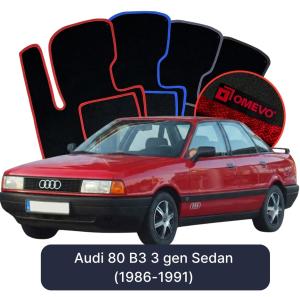 Dywaniki Welurowe OMEVO do Audi 80 B3 3 gen Sedan (1986-1991)