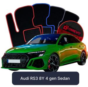 Dywaniki Welurowe OMEVO do Audi RS3 8Y 4 gen Sedan (2020-2026)