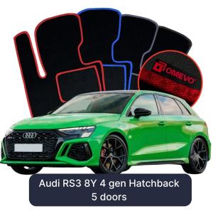 Dywaniki Welurowe OMEVO do Audi RS3 8Y 4 gen Hatchback 5 drzwi (2020-2026)
