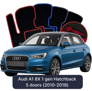 Dywaniki Welurowe OMEVO do Audi A1 8X 1 gen Hatchback 5 drzwi (2010-2018)
