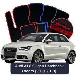 Dywaniki Welurowe OMEVO do Audi A1 8X 1 gen Hatchback 3 drzwi (2010-2018)