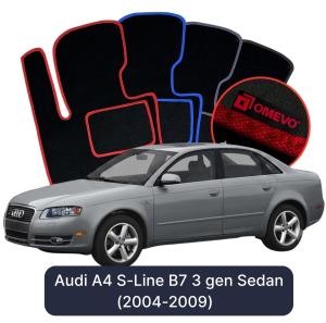 Dywaniki Welurowe OMEVO do Audi A4 S-Line B7 3 gen Sedan (2004-2009)