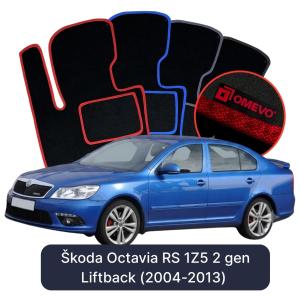 Dywaniki Welurowe OMEVO do Škoda Octavia RS 1Z5 2 gen Liftback (2004-2013)