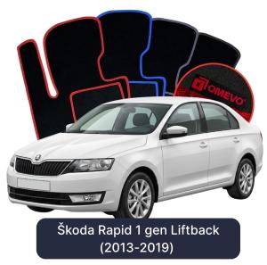 Dywaniki Welurowe OMEVO do Škoda Rapid 1 gen Liftback (2013-2019)