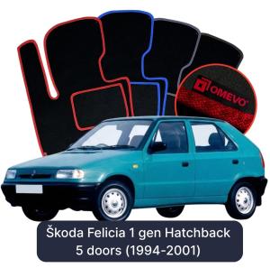 Dywaniki Welurowe OMEVO do Škoda Felicia 1 gen Hatchback 5 drzwi (1994-2001)