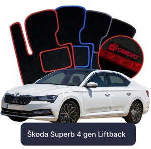Dywaniki Welurowe OMEVO do Škoda Superb 4 gen Liftback (2023-2026)