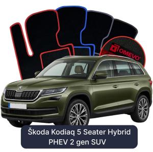Dywaniki Welurowe OMEVO do Škoda Kodiaq 5-osobowy Hybryda PHEV 2 gen SUV (2024-2026)