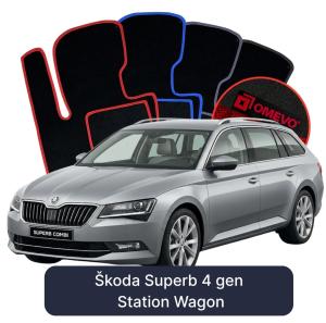 Dywaniki Welurowe OMEVO do Škoda Superb 4 gen Kombi (2023-2026)