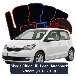 Dywaniki Welurowe OMEVO do Škoda Citigo UP 1 gen Hatchback 5 drzwi (2011-2019)