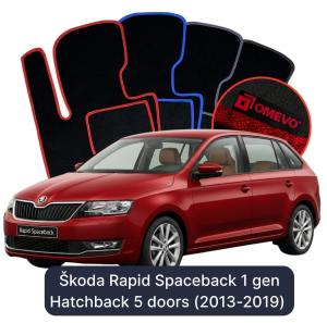 Dywaniki Welurowe OMEVO do Škoda Rapid Spaceback 1 gen Hatchback 5 drzwi (2013-2019)