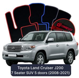 Dywaniki Welurowe OMEVO do Toyota Land Cruiser J200 7-osobowy  SUV 5 drzwi (2008-2021)