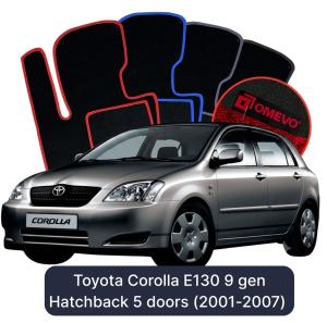 Dywaniki Welurowe OMEVO do Toyota Corolla E130 9 gen Hatchback 5 drzwi (2001-2007)