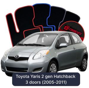 Dywaniki Welurowe OMEVO do Toyota Yaris  2 gen Hatchback 3 drzwi (2005-2011)