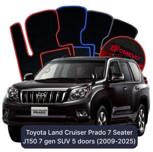 Dywaniki Welurowe OMEVO do Toyota Land Cruiser Prado 7-osobowy J150 7 gen SUV 5 drzwi (2009-2025)
