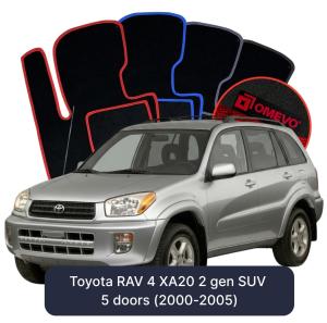 Dywaniki Welurowe OMEVO do Toyota RAV 4 XA20 2 gen SUV 5 drzwi (2000-2005)