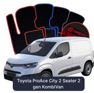 Dywaniki Welurowe OMEVO do Toyota ProAce City 2-osobowy 2 gen KombiVan (2019-2026)