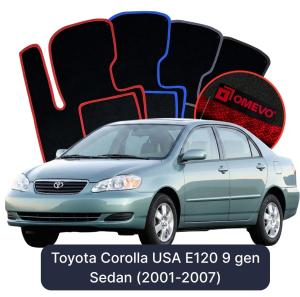 Dywaniki Welurowe OMEVO do Toyota Corolla USA E120 9 gen Sedan (2001-2007)