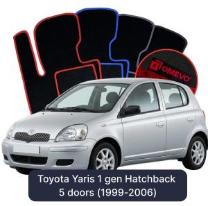 Dywaniki Welurowe OMEVO do Toyota Yaris  1 gen Hatchback 5 drzwi (1999-2006)