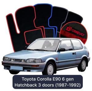 Dywaniki Welurowe OMEVO do Toyota Corolla E90 6 gen Hatchback 3 drzwi (1987-1992)